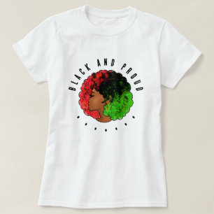 T-shirt Fille noire panafricaine femme rouge vert fierté a