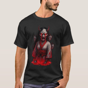 T-shirt Fille Oni Cyberpunk Sombre