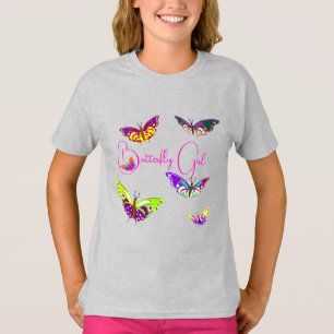 T-shirt Fille papillon - papillons colorés