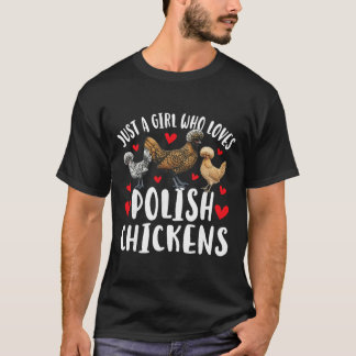 T-shirt Fille qui aime le poulet polonais amoureux du poul