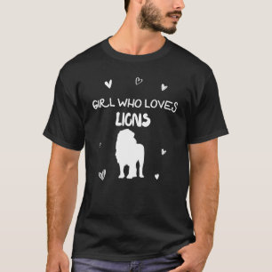 T-shirt Fille qui aime Lions Savannah Animaux Afrique Chat