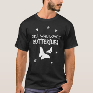 T-shirt Fille qui aime papillons Colorful Papillon Wing