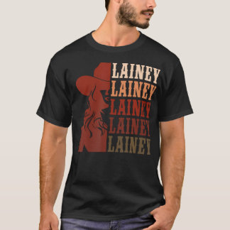 T-shirt Fille Retro Prénom Lainey Personnalisée Cowgirl
