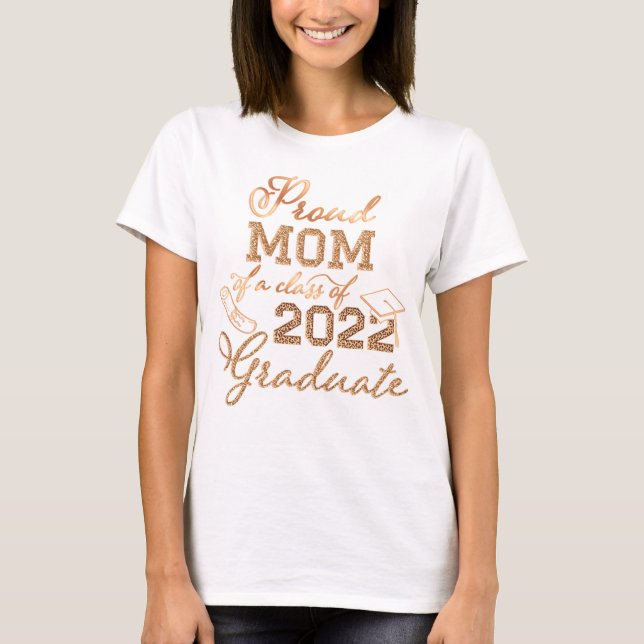 T-shirt Fille Rose Gold Fière Maman du 2022 Graduate (Devant)