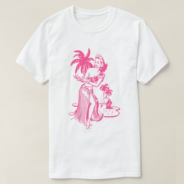 T-shirt fille rose Hula (Design devant)