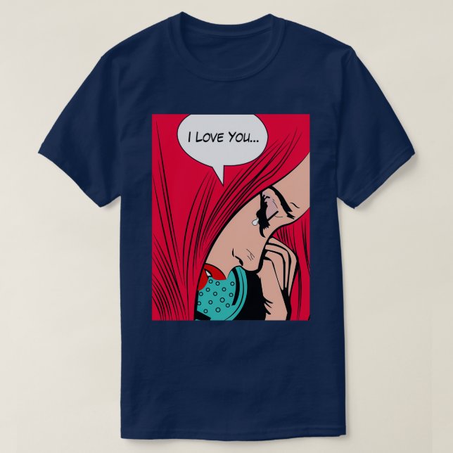 T-shirt Fille rousse amoureuse (Design devant)