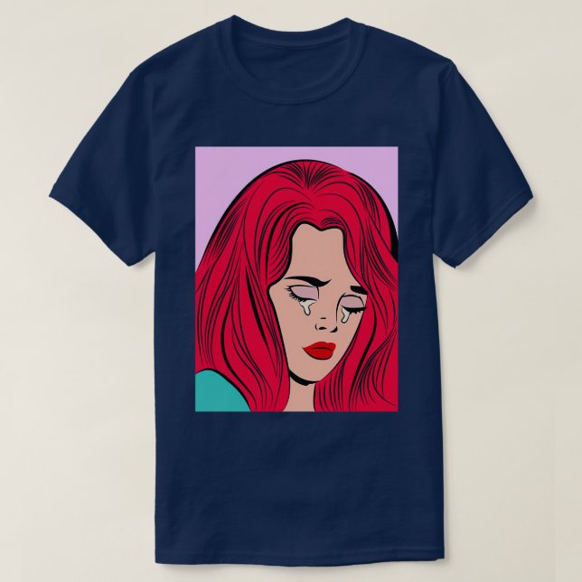 T-shirt Fille rousse en larmes (Design devant)