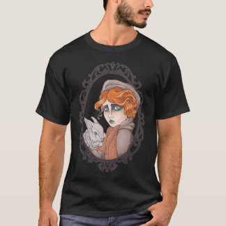 T-shirt Fille rousse et lapin