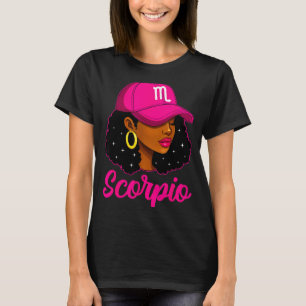 T-shirt Fille Scorpion Casquette Rose Zodiaque Anniversair
