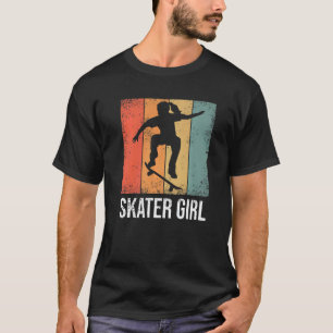 T-shirt Fille skater Planche à roulettes vintage femmes fi