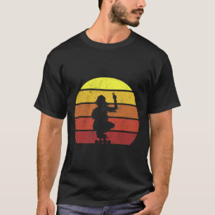 T-shirt Fille skateur skateboard rétro vintage planche à r