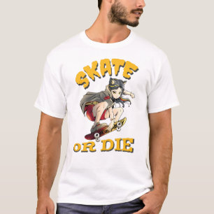 T-shirt Fille Skateuse Skate or die