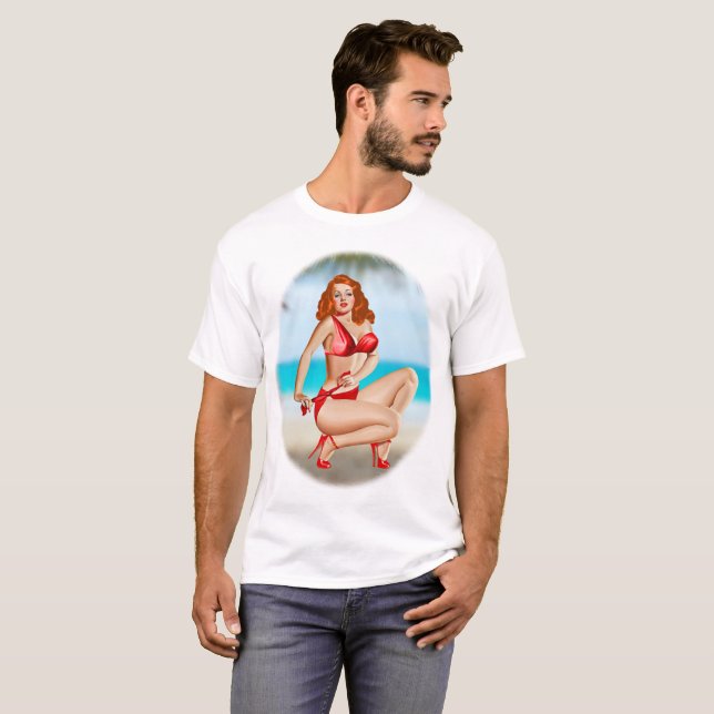 T-shirt Fille sur la plage (Devant entier)
