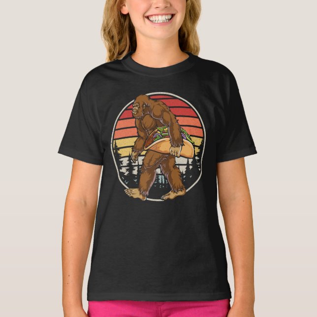 T-Shirt Fille Taco Portant Un Pied De Feu (Devant)