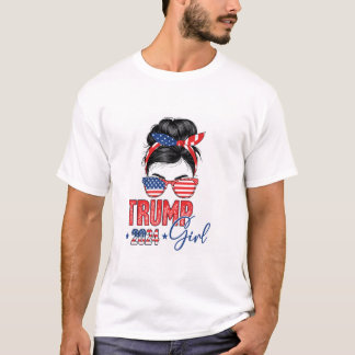 T-shirt Fille Trump Drôle Bun Messy