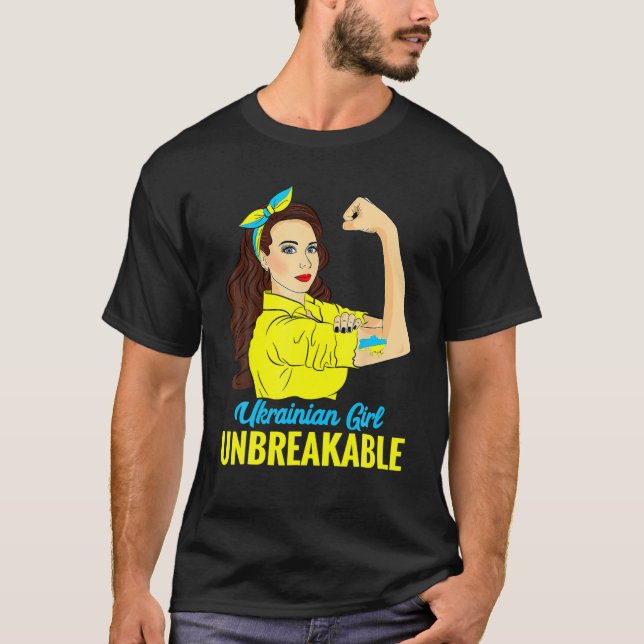 T-shirt Fille ukrainienne T Femme Incassable Ukraine Drape (Devant)