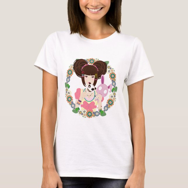 T-shirt Fille Yuriko de Harajuku encadré (Devant)