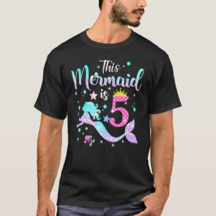 T-shirt Filles 5e anniversaire Cette sirène a 5 ans Cos
