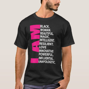 T-shirt Filles Afro Girl I Am Black Woman Belle Magie