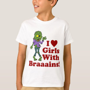 T-shirt Filles avec cerveaux Zombie