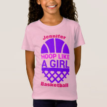 T-Shirt Filles Basket-Ball Hoop Like A Girl