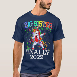 T-shirt Filles Big Soeur Enfin 2022 Unicorn Girls