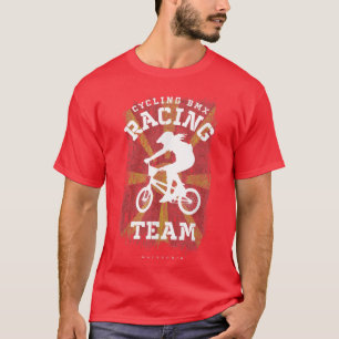 T-shirt Filles BMX Vélo Macédoine Drapeau Vélo vélo Raci