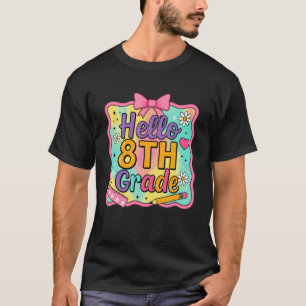 T-shirt Filles Bonjour 8e année Coquette Prépa Retour à l'