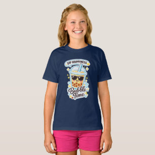 T-shirt Filles Bubble Tea Mignon Design Boba