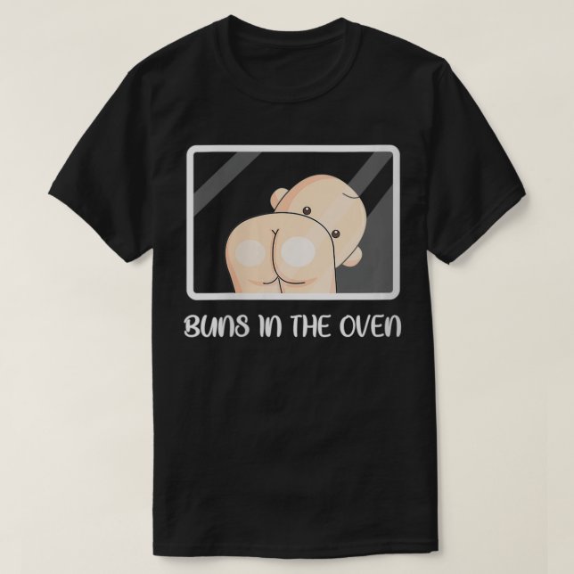T-shirt Filles Buns Dans Le Four Bébé Grossesse Annonce (Design devant)