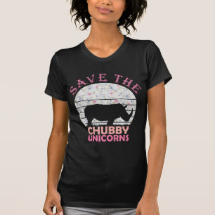 T-shirt Filles-cadeaux Floral Rhino - Sauvez Chubby Unic