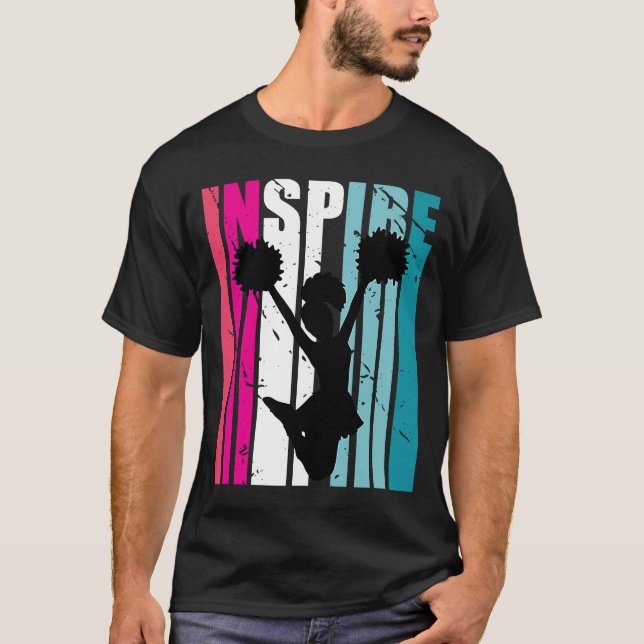 T-shirt Filles Cheerled Inspire Coach Pom-pom girl Retro (Devant)