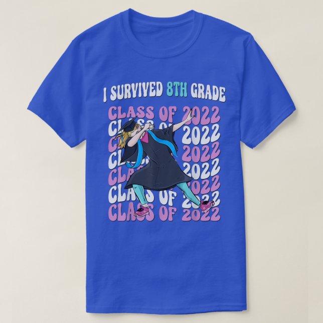 T-shirt Filles Dabbing Graduation J'ai survécu aux classes (Design devant)