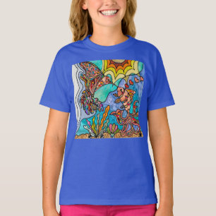 T-shirt Filles d'Art Réflexion Oiseaux de Colibri