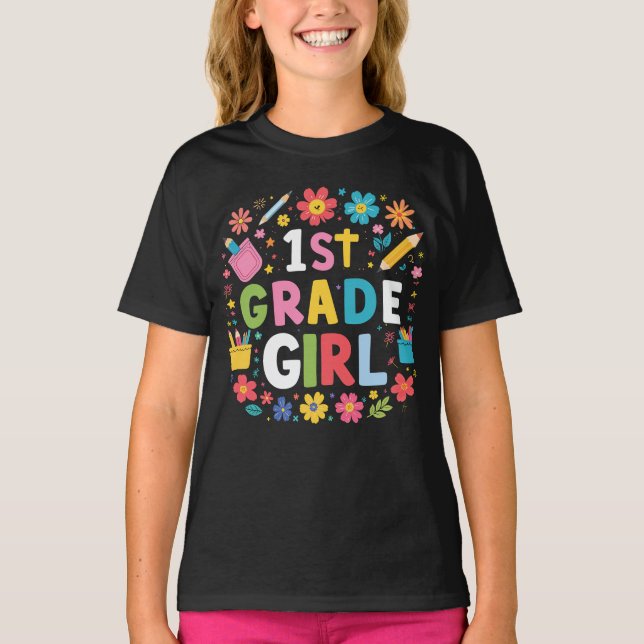 T-shirt Filles de 1re année Fille de première année Retour (Devant)