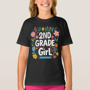 T-shirt Filles de 2e année Fille de 2e année Retour à l'éc