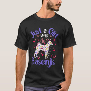 T-shirt Filles de chien florales femmes juste une fille qu