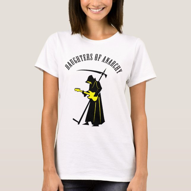 T-shirt Filles de l'Anarchy Biker Métal Mort Zombie (Devant)