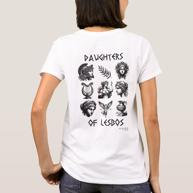 T-shirt Filles de Lesbos Antic, fierté lesbienne (Dos)