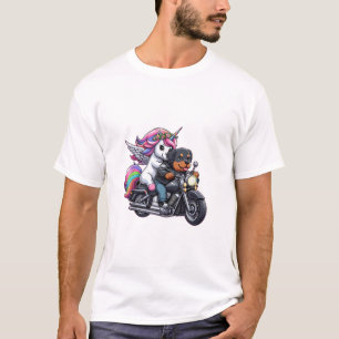 T-shirt Filles de licorne à moto Femmes Enfants Yorkshi