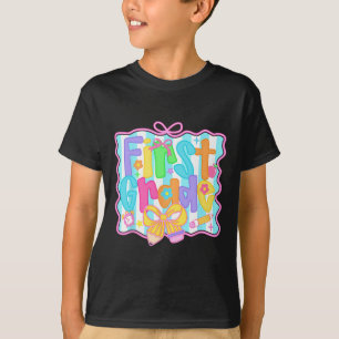 T-shirt Filles De Première Année Retour À L'École Bow Cute
