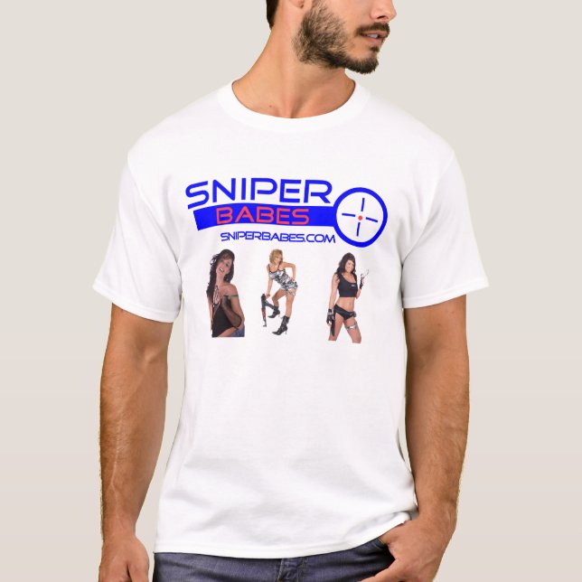 T-shirt filles de SniperBabes.com avec des armes à feu (Devant)