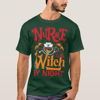 T-shirt Filles Effrayant Infirmière de balai d'Halloween p