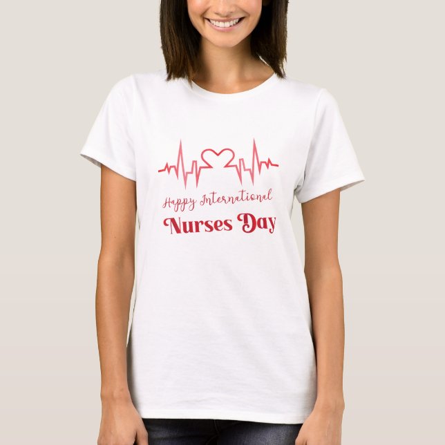 T-shirt filles femmes infirmières valentines jour coeur st (Devant)