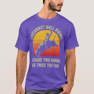 T-shirt Filles Femmes Rodéo Drôle Bull Riding Pun Ouest