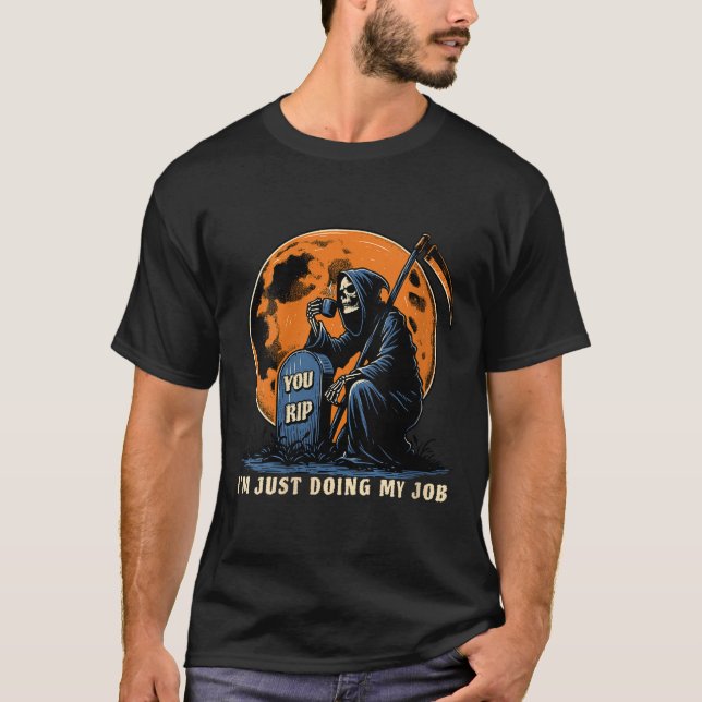 T-shirt Filles Grim Reaper Humour Je ne fais que mon boulo (Devant)