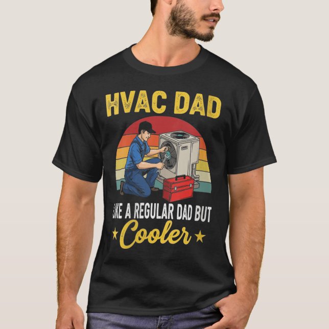 T-shirt Filles Hvac Papa Mais Glacière Mens Drôle Hvac Tec (Devant)