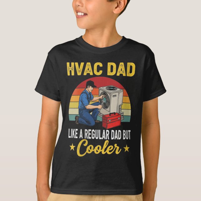 T-shirt Filles Hvac Papa Mais Glacière Mens Drôle Hvac Tec (Devant)