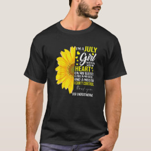 T-shirt Filles Je suis Juillet Fille Tournesol Matching Fi