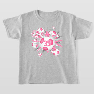 T-shirt filles jersey nombre ballons de football étoiles r